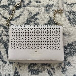 Kate Spade White Crossbody with Chain Detail